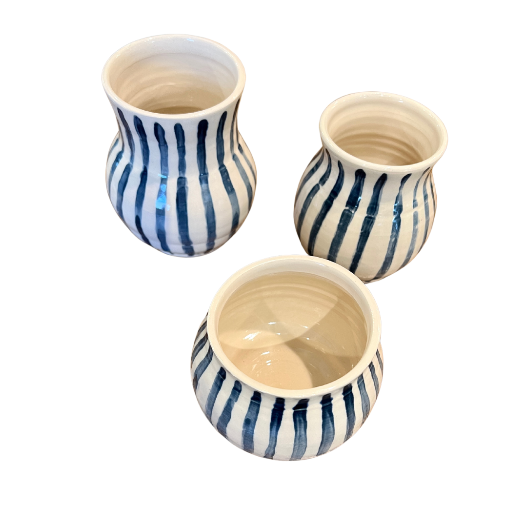 Blue Striped Vases