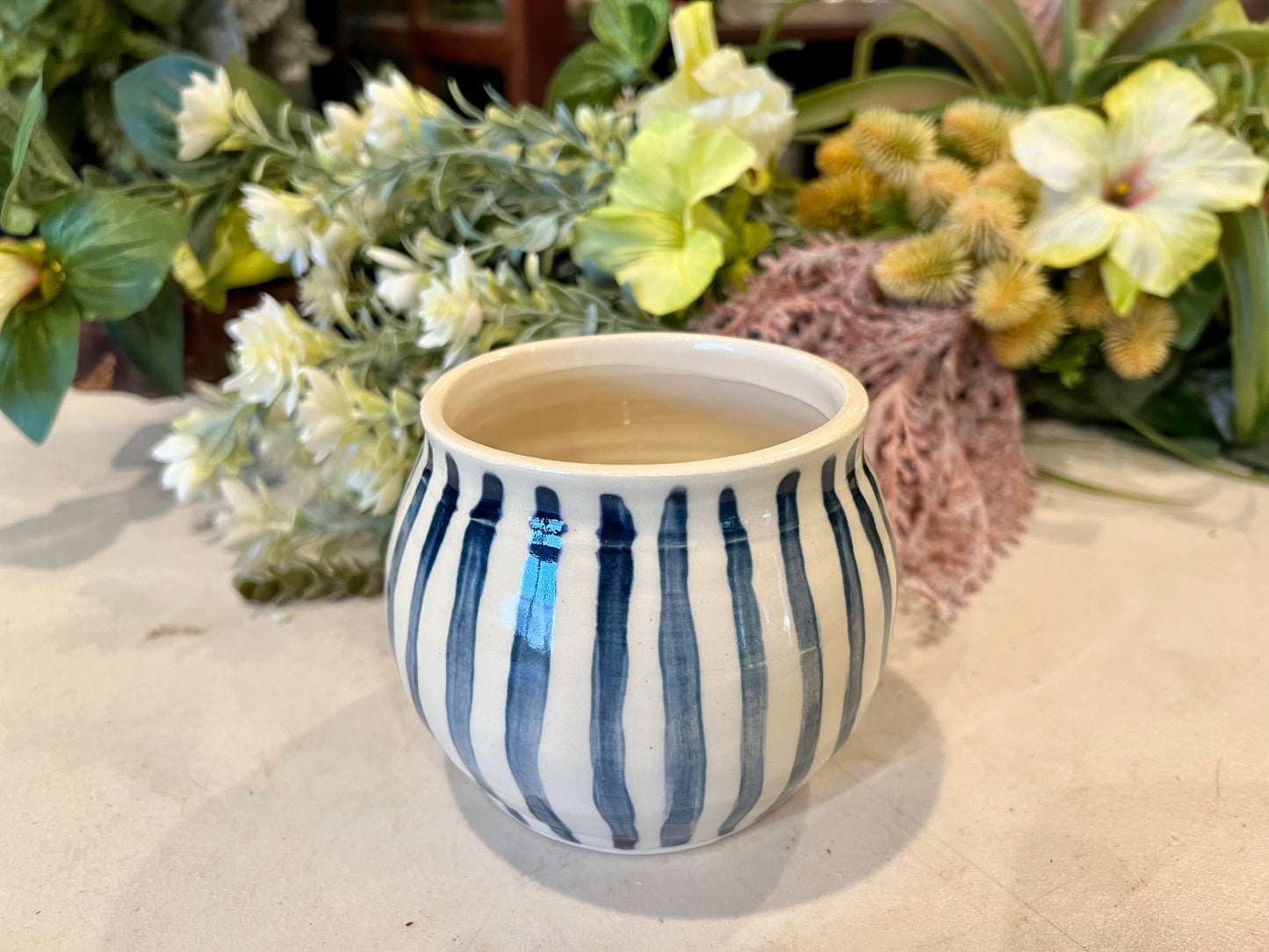 Blue Striped Vase - Small