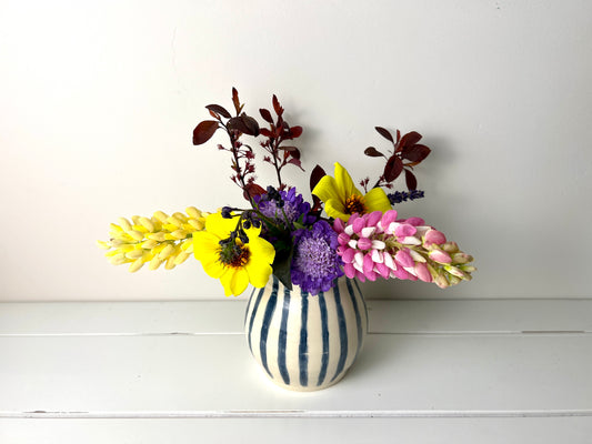 Blue Striped Vase - Medium